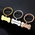 DIY Mirror Polished Stainless Steel Cheap Personalized Customized Name Logo Dog Bone Pendant Keychain
