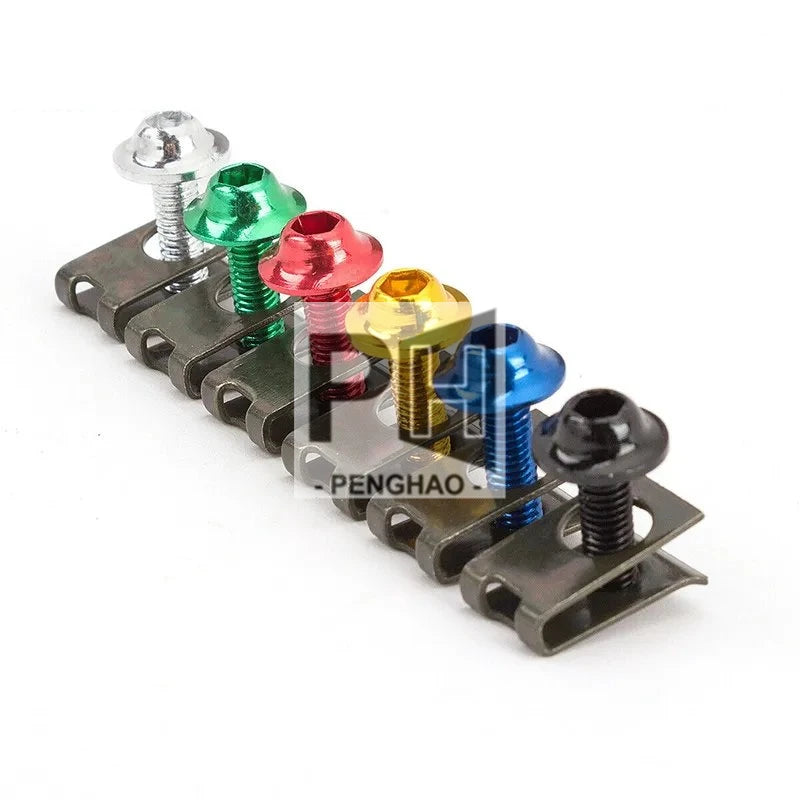 Metal Green Set Motorcycle Screw Full Fairing Screw Fastener Clip Fit for Honda Yamaha BMW Motorcycles Hardware Accessories
