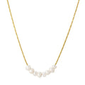 SC Hong Kong Style Stainless Steel Thin Collarbone Necklace Retro Luxury Natural White Freshwater Pearl Necklace for Women