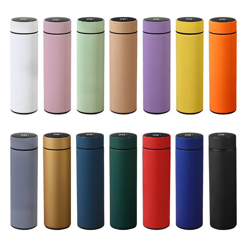 Rust Proof Stainless Steel Drink Bottle Double Wall 500ml Vacuum Flask for Outdoor Sport LED Smart Intelligent Water Bottle