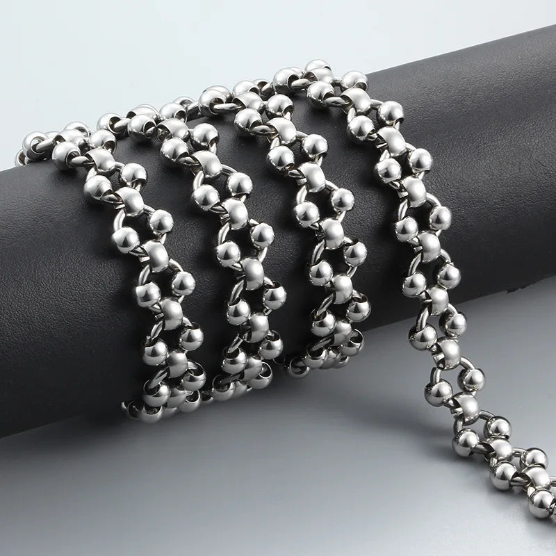 Stainless Steel Double Bead Chain Circular Fashion Making Necklace Bracelet Hipster Accessories Pack Pants Pendant