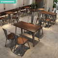 Cheap Promotional Restaurant Furniture Set Customized Cafe Dining Set Coffee Shop Dining Table Chairs Solid Wood Frame Modern