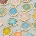 MD09  Jewelry Accessoriesnatural Stone18k Gold Platednickel Freecoppercharms Findings & Componentsdiy Pendants4pcs/lot