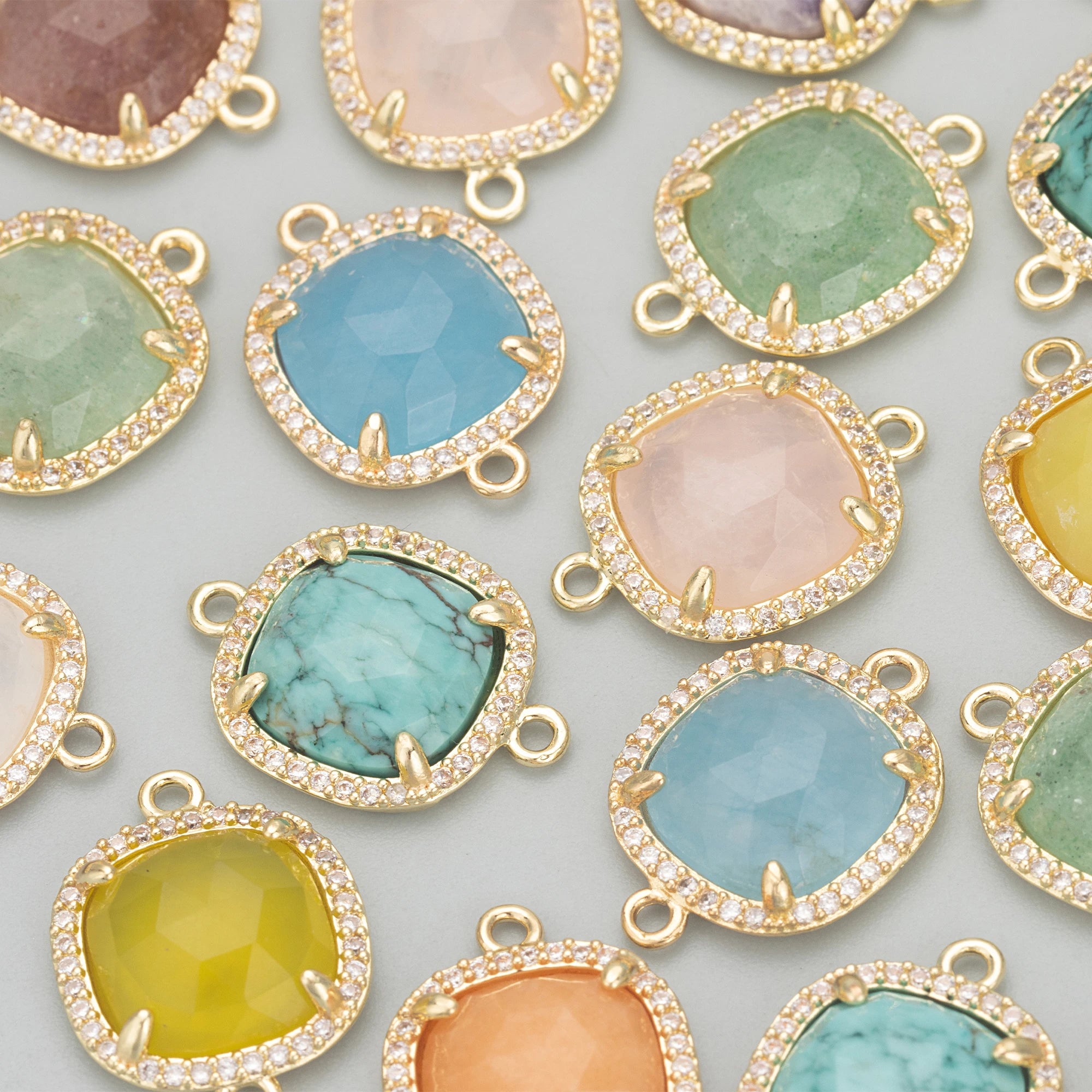 MD09  Jewelry Accessoriesnatural Stone18k Gold Platednickel Freecoppercharms Findings & Componentsdiy Pendants4pcs/lot