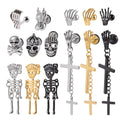Vintage Punk Gold Ear Stud Skull Demon Claw Skeleton Earrings Men Women Unisex Trendy Stainless Steel Party Gift Jewelry