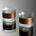 Japanese Style clear Vertical Pattern Glass 140ml Handmade Vertical Pattern clear Ribbed Brandy Glass