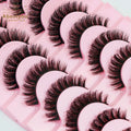 Abestyou 10 Pairs Trays Thick Natural Long Wispy Russia Style 3d Lashes Faux Mink Volume Eyelash Extension Tools Set Wholesale