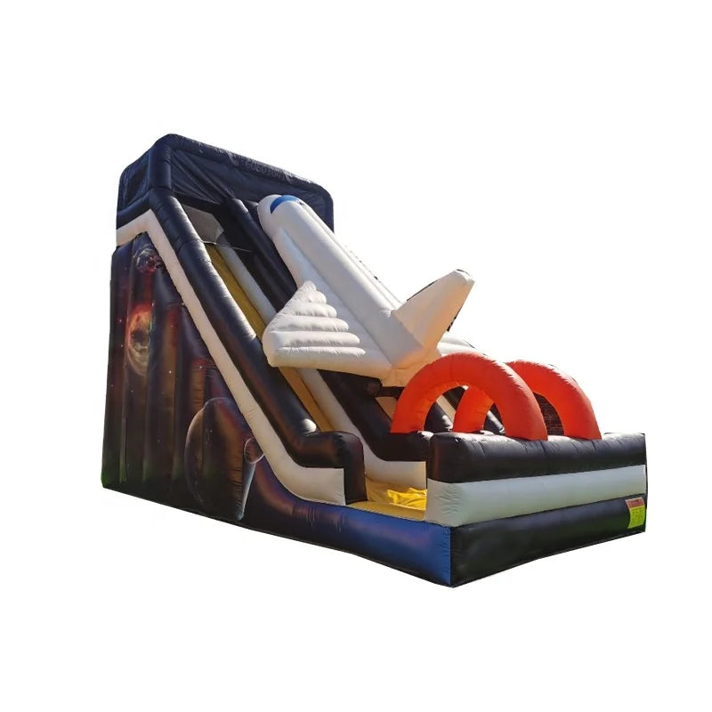 Outdoor Backyard Inflatable Air Plane Slide Bouncy Jumping Slide Dry Slide with Blower
