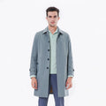 Men's Dark Elegant Blue Windbreaker Trench Coat Long Custom Cotton With Turn-down Woven ODM Standard 100% Cotton OVERCOAT