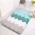 Huirong Doormat Wave Lines Bath Mat Geometry Outdoor Rug Blue Green Bathtub Nonslip High Strong Water Absorption Mat