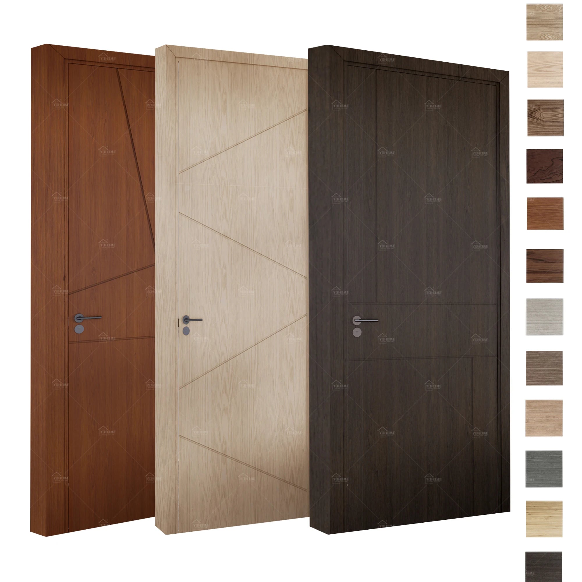 Guangdong Yohome Ce Certified Paint Color Bedroom Wooden Door Home Modern Wood Door Modern Interior Wooden Doors