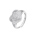 Luxury Silver Plated Wedding Ring for Women Heart Shape Full Diamond Moissanite Diamond Zircon Ring Engagement Finger Ring
