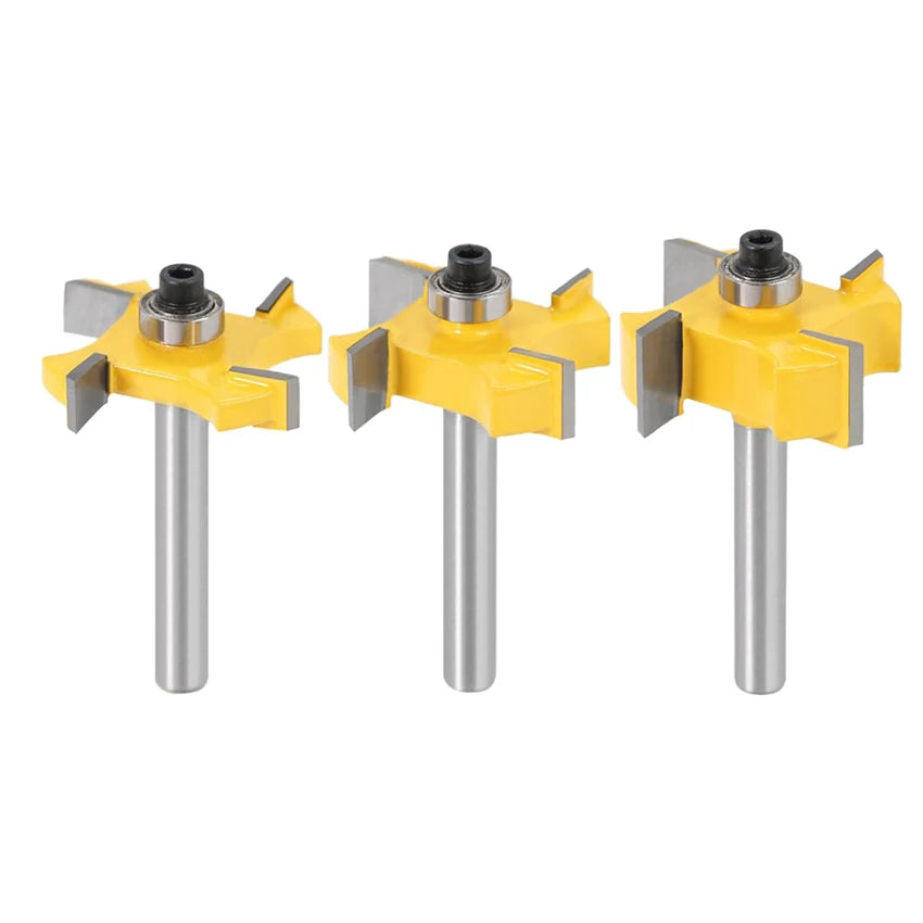 6mm 1/4 Inch Shank Carbide 4 Flutes Slotting Woodworking Router Bits Wood Milling Cutter with Bearing Carpentry Tools