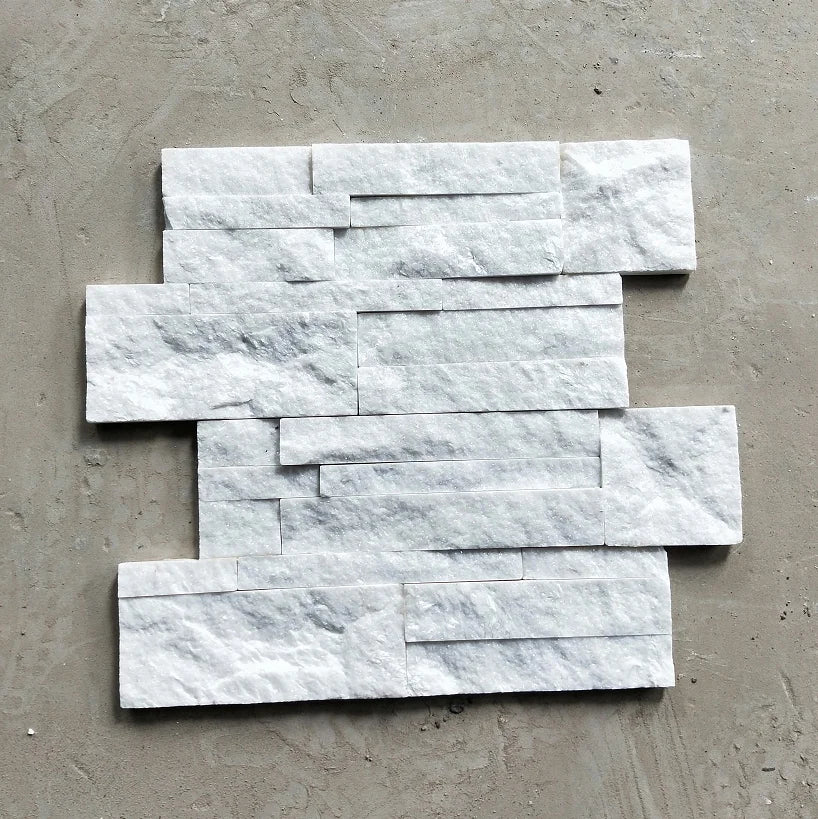 Interior Exterior White Quartzite Slate Culture Stone Wall Panel Cladding Split Surface Modern Design Antacid Resistance