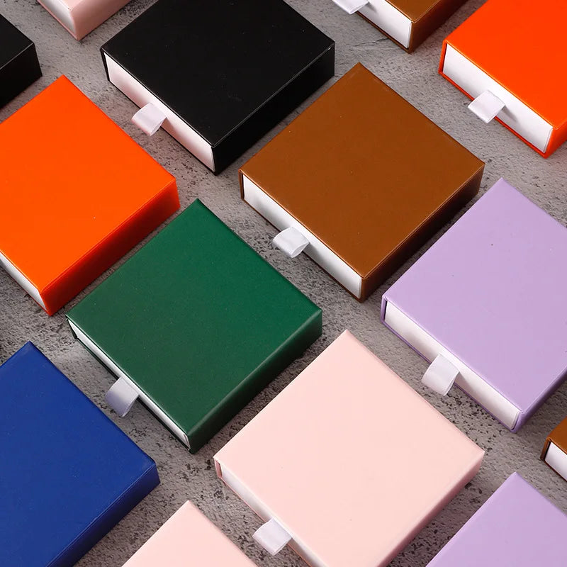 A1 OEM Rectangle Paper Cardboard Jewelry Storage Drawer Box Custom Size Modern Design for Bracelet Earring Necklace Packaging