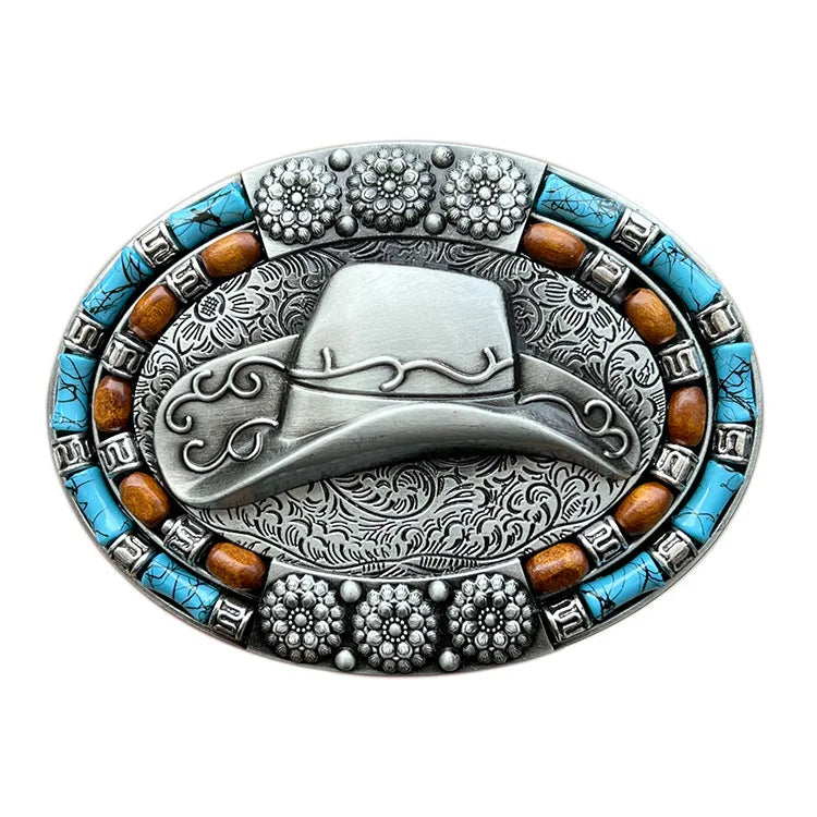 Cowboy Belt Buckles for Men Custom Logo Die Casting Metal with Die Cutting Printing