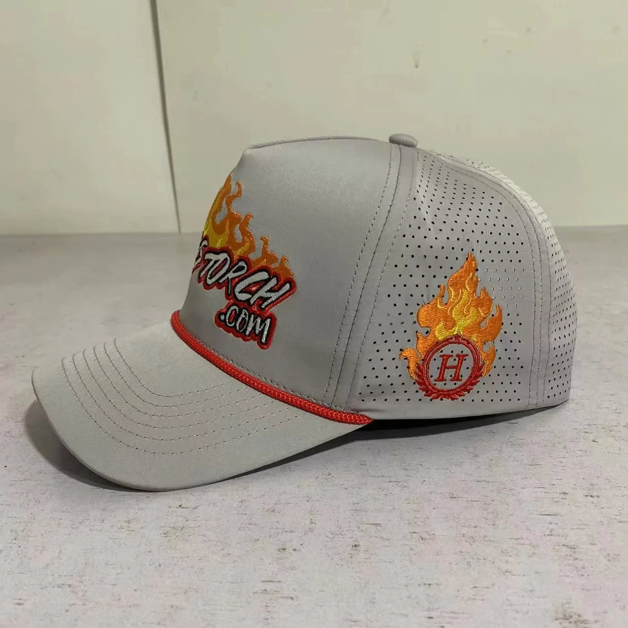 5 Panel a Frame Hat Custom Quality Striped Waterproof Polyester Sport Golf Hat Laser Cut Perforated Gorras Baseball Cap
