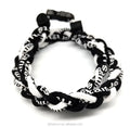 Wholesale Braided Black and White Baseball Necklace Titanium Rope Braided Sport 3 Rope Necklace
