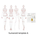 4 Models Fashion Ruler Fashion Line Drawing Human Dynamic Template Clothing Measuring Curve Rulers Pattern Paper Draft Drawings