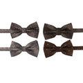 Luxury Men's Brown and Black Floral Polk Dot Tie Polyester Jacquard Bow Ties Wholesale Business Bow Tie for Men's Parties