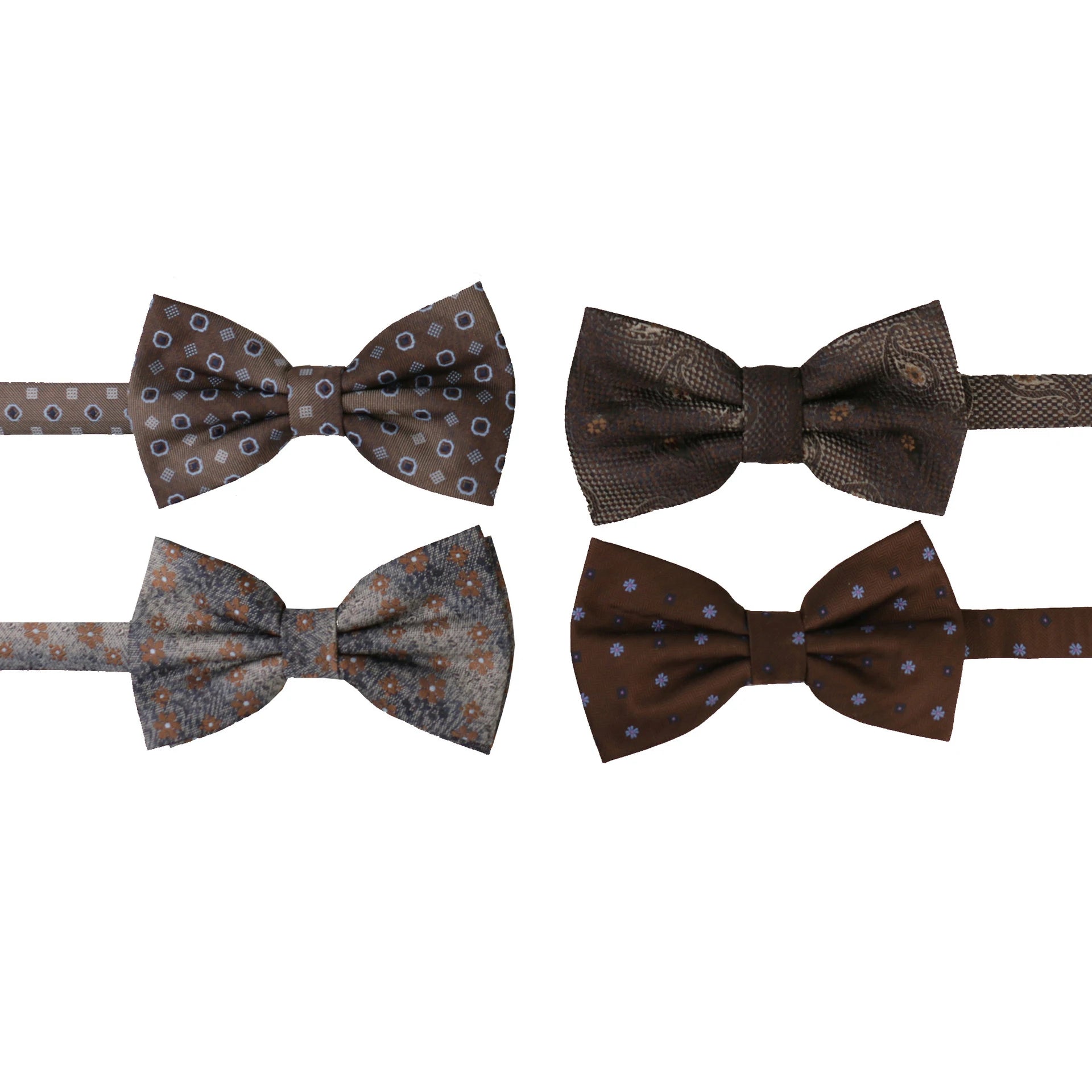 Luxury Men's Brown and Black Floral Polk Dot Tie Polyester Jacquard Bow Ties Wholesale Business Bow Tie for Men's Parties