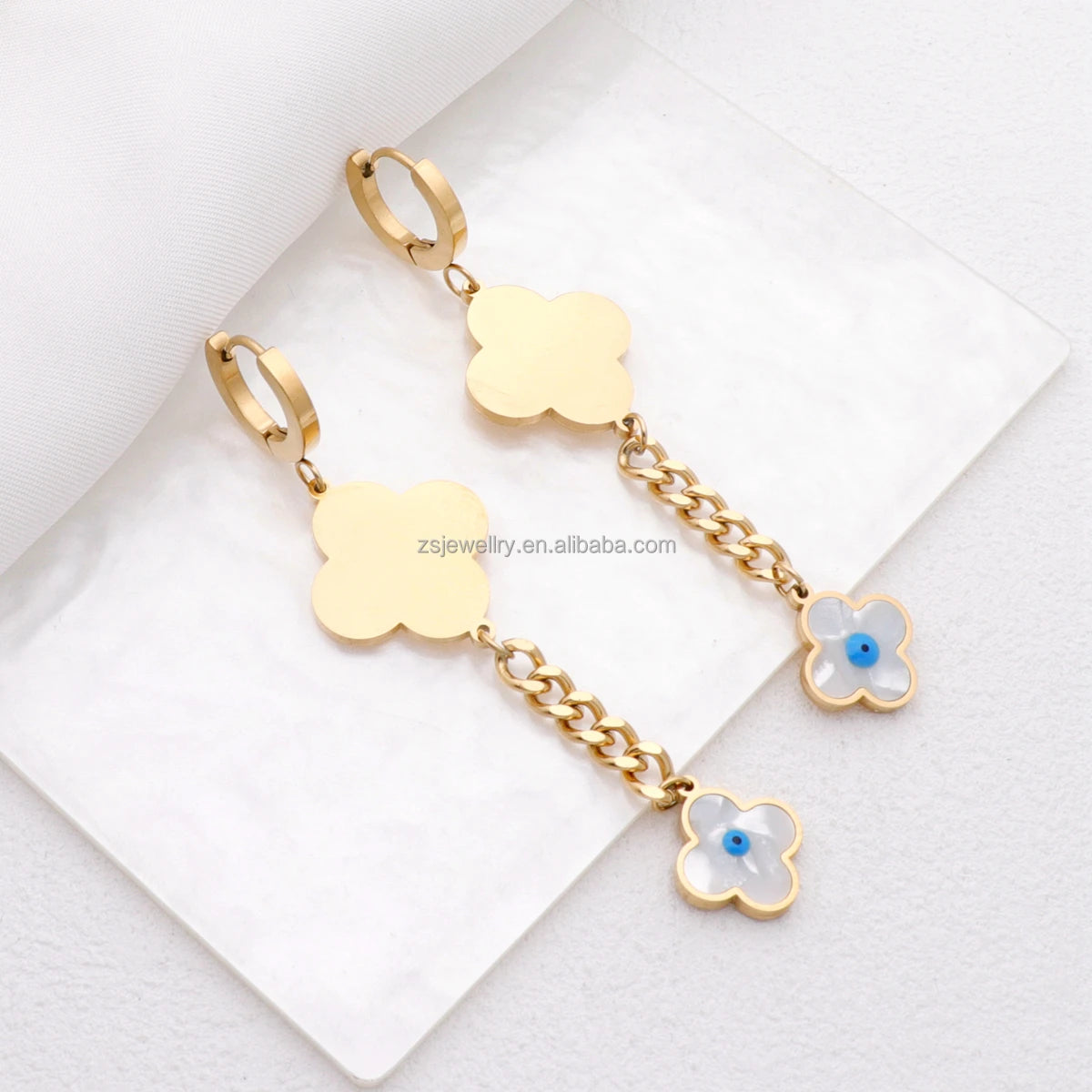 Brazilian Small Huggie Girl Stainless Steel Stone Classical 18K Pvd Gold Plated Eye Design Fashion Women Jewelry Earrings
