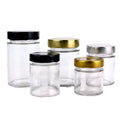 Wholesale 120ml 180ml 250ml 280ml 500ml 730ml Food Glass Jar with Deep Plastic Lid Custom Shape for Honey & Jelly Packaging
