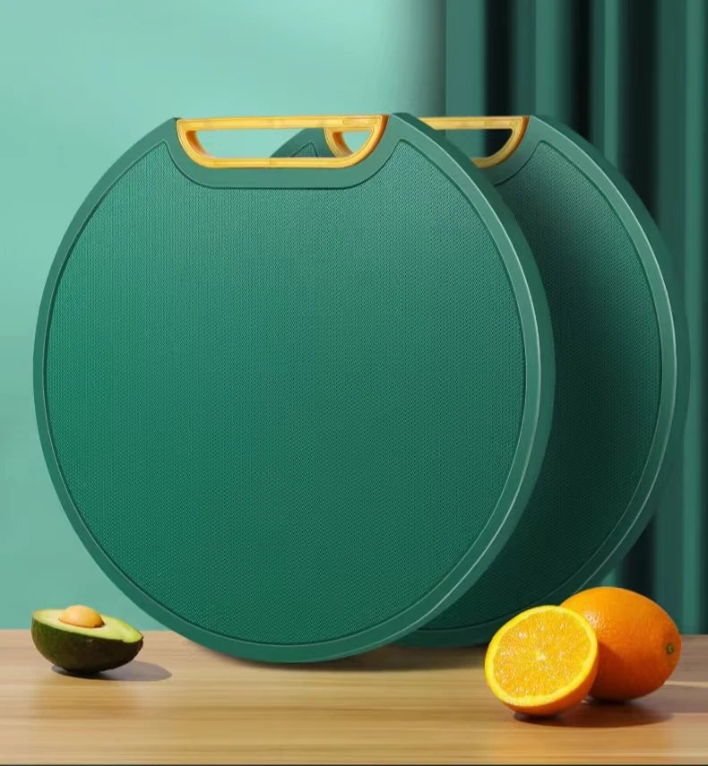Kitchen Anti-Slip Double-Sided Plastic Cutting Board Circular Square Bone Chopping Board with Falling Residue Function