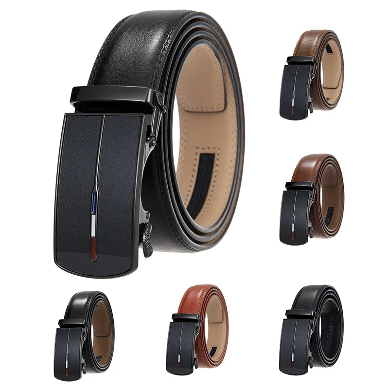 Hot Sale Business Alloy Automatic Buckle Fashionable Cow Hide Leather Belt