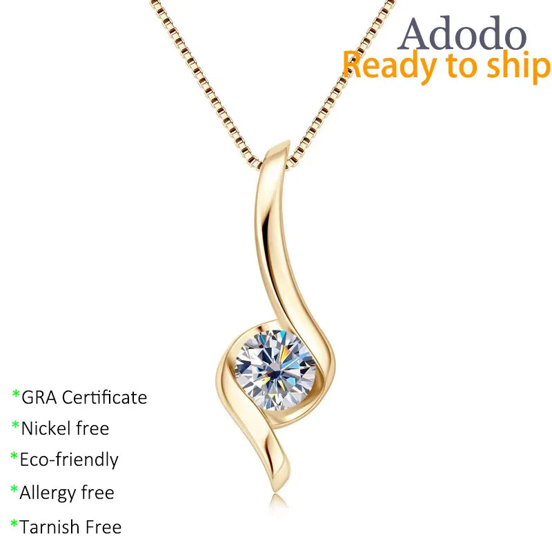 Fashion Jewelry Luxury 925 Silver VVS GRA Moissanite Jewelry 18K Gold Plated Statement Chunky Design Pendant Necklaces for Women