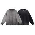 275gsm 100% Cotton Anti Wash Sweatshirt Distressed Longsleeve Vintage Sweatshirt Blank Pullover Sweatshirt for Men