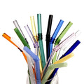 2024 Popular High Borosilicate Bamboo Glass Straws Colorful and Reusable for Drinking Environmentally Friendly Heat Resistant