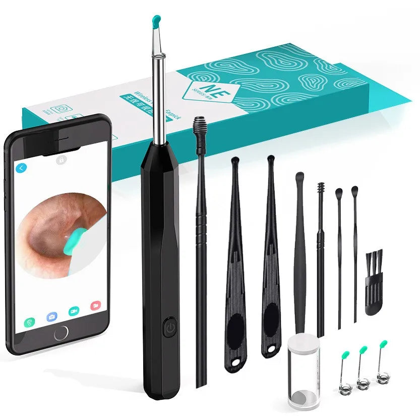 IFINE Beauty 2024 Newest Intelligent Wireless Pen Smart Ears Cleaner Endoscope Ear Wax Remover with HD Camera WiFI Connection