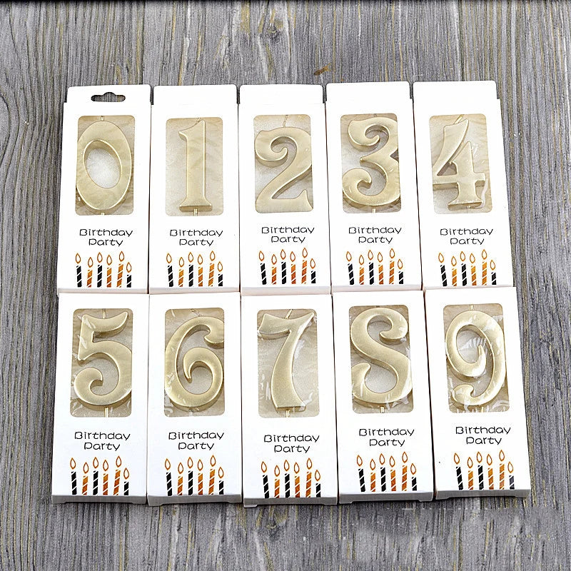 Girls Boys Babies' Birthday Cake Toppers Number Silver/Gold Paraffin Art Candle Christmas Holiday Party Home Decoration