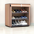 Household 4/5 Layers Extendable Shoe Rack Multi-layer Steel Pipe Assembly Non-woven Cloth Dustproof Modern Design Shoe Cabinet