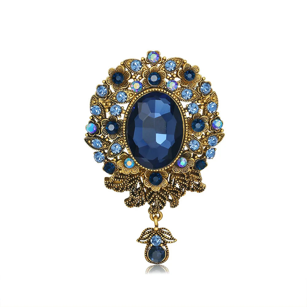 Rhinestone  Large Flower Brooch Pins for Women Vintage Brooch for Women Wedding Banquet Anniversary Brooch