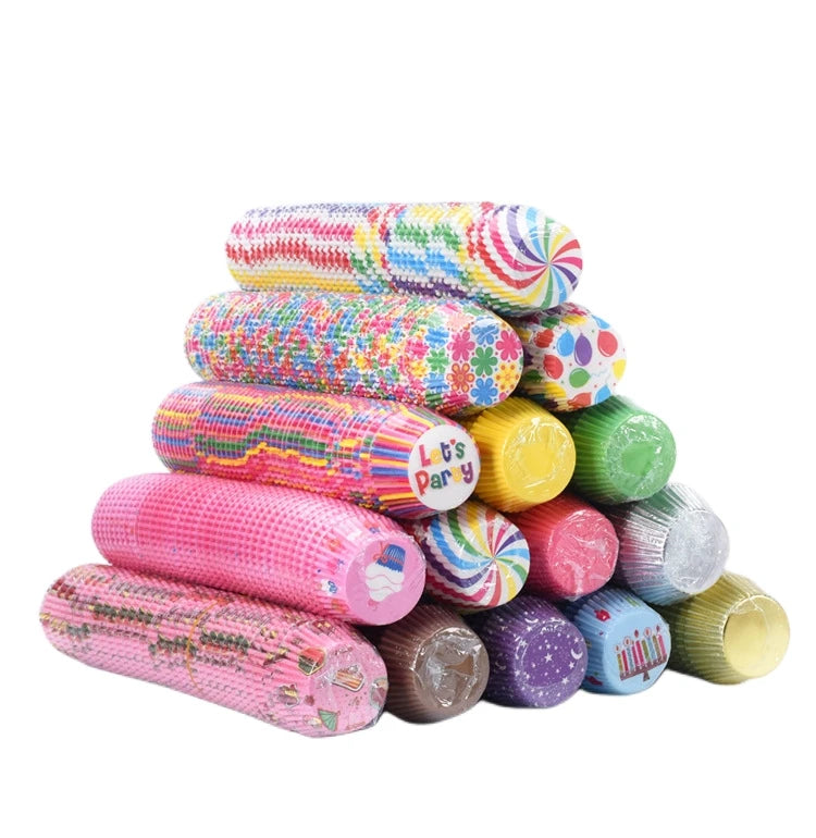 Wholesale 1000PCS/Pack Paper Baking Cup Disposable Muffin Liners Solid Color or Printed Cupcake Wrappers Baking Cup Cupcake Mold