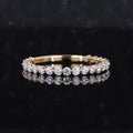 Starsgem Round Cut  DEF VVS White 2mm Moissanite Gemstone Engagement 14K Gold Ring Women