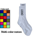 Professional Custom Logo Men's Crew Running Sports Socks Anti-Slip Bottom Logo Casual Double Knitting Wholesale Knitted