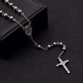 Manufacturer Supply Religious Cross Stainless Steel Rosary Necklace Buddha Bead Sweater Chain Pendant