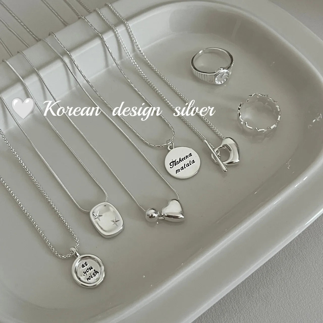 Korean Style Wholesale S925 Sterling Silver love OT Buckle Fashion Jewelry Necklace for Women