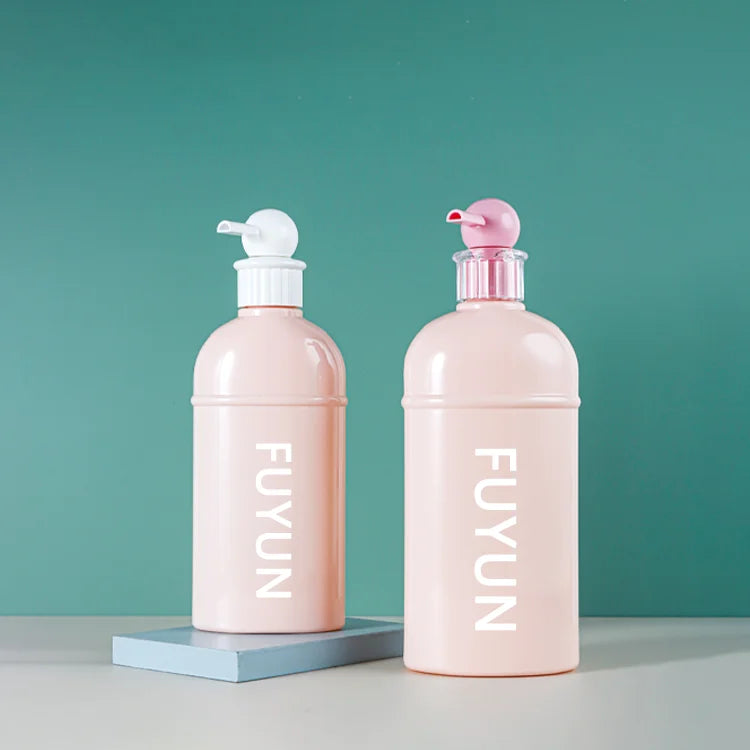 Fuyun Unique Shape PET 500ml & 800ml Shampoo Lotion Bottles New Design Shower Gel Bottle with Pump Sprayer for Blush Use