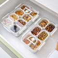 Kitchen Sealed Spice Storage Box Refrigerator Crisper Food Grade Compartments Divided Serving Tray With Lid and Time Recording