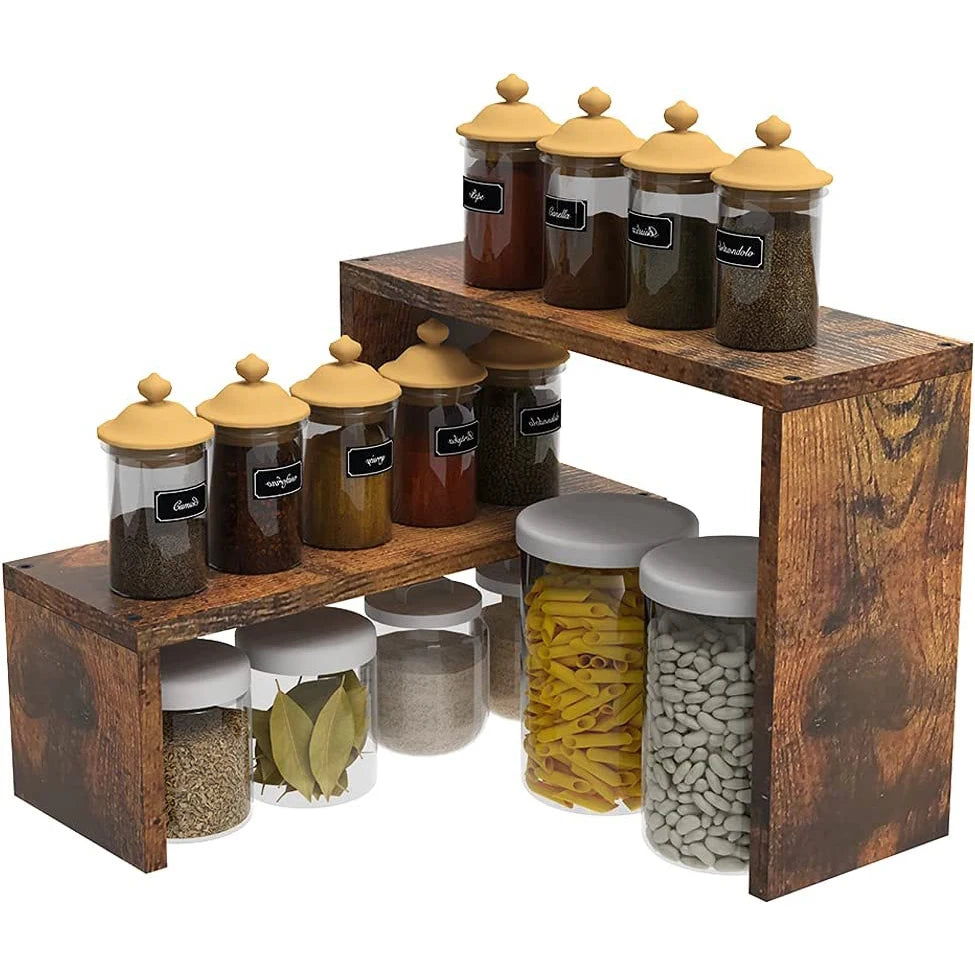 Kitchen Wooden Spice Rack 3 Tier Bamboo Spice Rack Support Custom Spice Rack Organizer