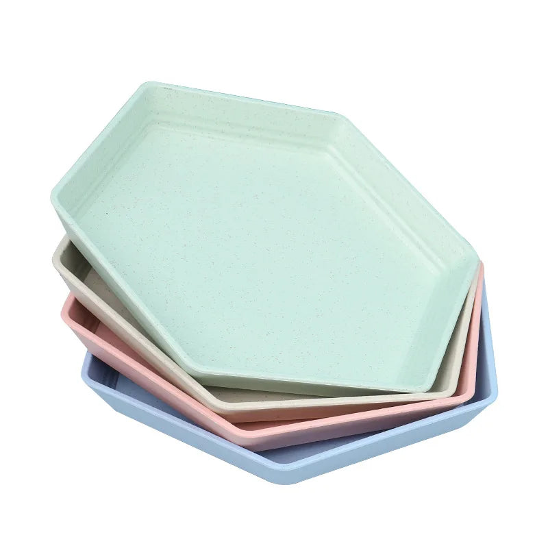 Cheap Irregular Reusable Eco Friendly PP Wheat Straw Plastic Customizable Party Dinner Dessert Snack Plate Dishes