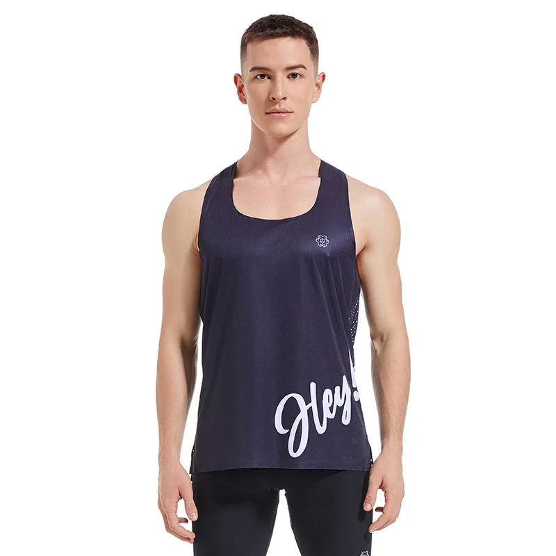 Sanken Sublimation Print Running Singlet Quick Dry Seamless Running Shirts Breathable Marathon Tank Tops Lightweight Vest
