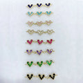 CZ8611 Dainty Mini 18k Gold Plated rainbow Cz Diamond love Heart Links Connectors for Bracelet Jewelry Making