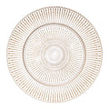 Customized 13\" Gold Line Pattern Wedding Crystal Glass Tray Promotional Dishes Charger Plates