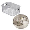 Stackable Desk Cosmetic Storage Bin Makeup Organizer Box Rectangle Glacial Streak Large Opening Thickened PET Plastic Folding