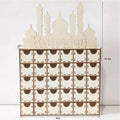32*44cm DIY Wooden Craft Eid Decoration Drawer Cabinet Eid Mubarak Ramadan Wood Advent Calendar Ramadan Calendar Home Decor
